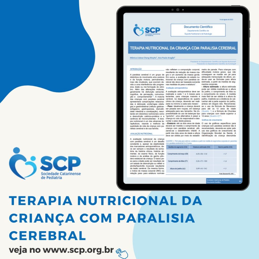 Terapia Nutricional da Criança com Paralisia Cerebral Sociedade Catarinense de Pediatria SCP